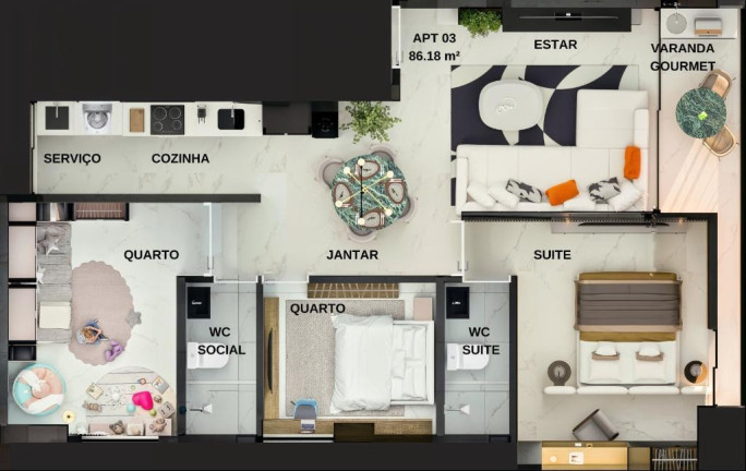 Imagem Apartamento com 3 Quartos à Venda, 76 m² em Intermares - Cabedelo Imagem Apartamento com 3 Quartos à Venda, 76 m² em Intermares - Cabedelo