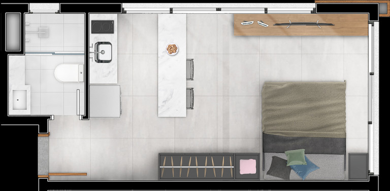 Imagem Apartamento com 1 Quarto à Venda, 39 m² em Petrópolis - Porto Alegre