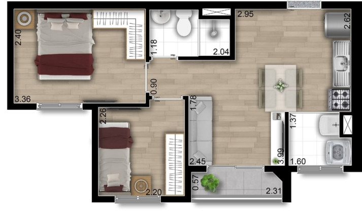 Imagem Imóvel com 2 Quartos à Venda, 39 m² em Vila Carrão - São Paulo Imagem Imóvel com 2 Quartos à Venda, 39 m² em Vila Carrão - São Paulo