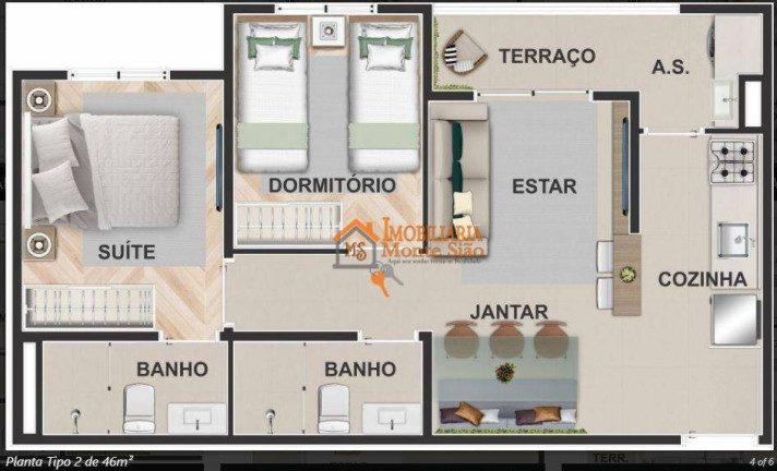 Imagem Apartamento com 2 Quartos à Venda, 46 m² em Centro - Guarulhos Imagem Apartamento com 2 Quartos à Venda, 46 m² em Centro - Guarulhos