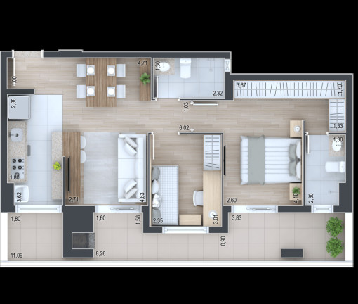 Imagem Apartamento com 2 Quartos à Venda, 67 m² em Portão - Curitiba