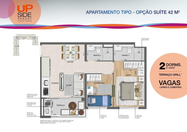 Imagem Apartamento com 2 Quartos à Venda, 42 m² em Vila Homero Thon - Santo André Imagem Apartamento com 2 Quartos à Venda, 42 m² em Vila Homero Thon - Santo André