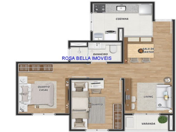 Imagem Apartamento com 2 Quartos à Venda, 52 m² em Tulipas - Jundiaí