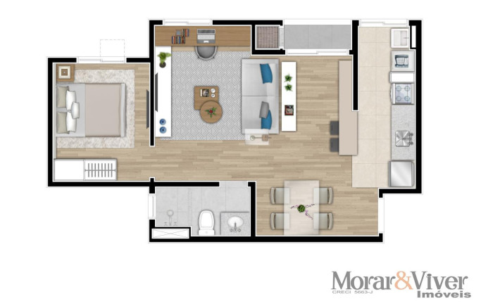 Imagem Apartamento com 2 Quartos à Venda, 44 m² em Campo Comprido - Curitiba Imagem Apartamento com 2 Quartos à Venda, 44 m² em Campo Comprido - Curitiba