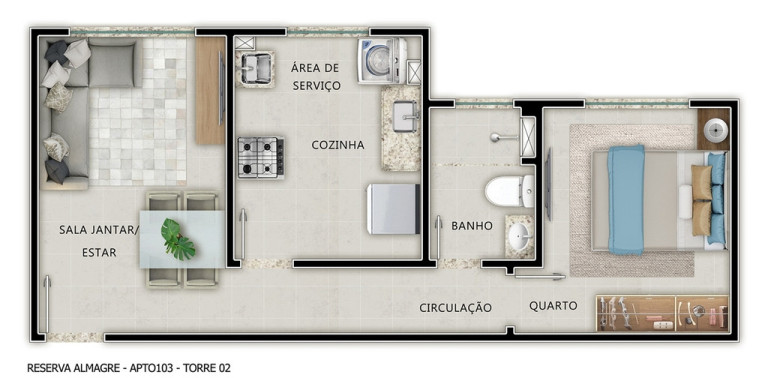 Imagem Apartamento com 2 Quartos à Venda, 46 m² em Ponta De Campina - Cabedelo Imagem Apartamento com 2 Quartos à Venda, 46 m² em Ponta De Campina - Cabedelo