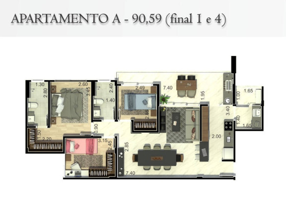 Imagem Apartamento com 3 Quartos à Venda, 91 m² em Parque Campolim - Sorocaba