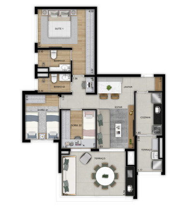 Imagem Apartamento com 3 Quartos à Venda, 93 m² em Brooklin Paulista - São Paulo