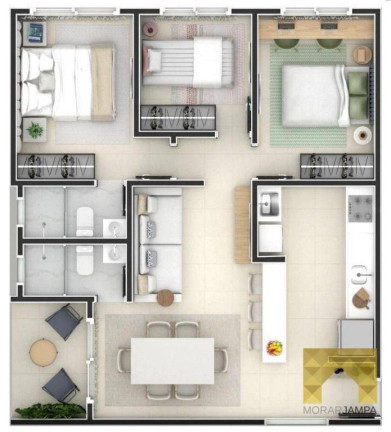 Imagem Apartamento com 3 Quartos à Venda, 74 m² em Portal Do Sol - João Pessoa Imagem Apartamento com 3 Quartos à Venda, 74 m² em Portal Do Sol - João Pessoa