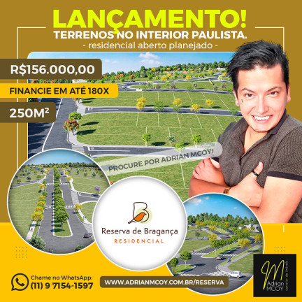Terreno em Condomínio à Venda, 250 m² em Jardim Santa Rita De Cássia - Bragança Paulista
