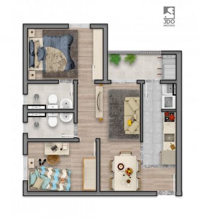 Imagem Apartamento com 2 Quartos à Venda, 53 m² em Santa Quiteria - Curitiba Imagem Apartamento com 2 Quartos à Venda, 53 m² em Santa Quiteria - Curitiba