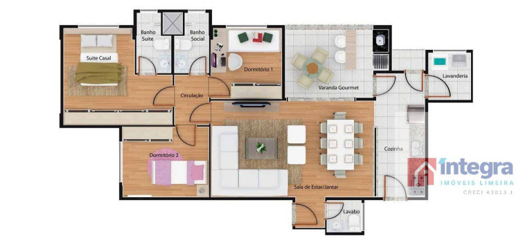 Imagem Apartamento com 3 Quartos à Venda, 96 m² em Vila Primavera - Limeira