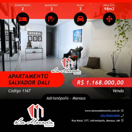 Apartamento com 2 Quartos à Venda, 98 m² em Adrianópolis - Manaus