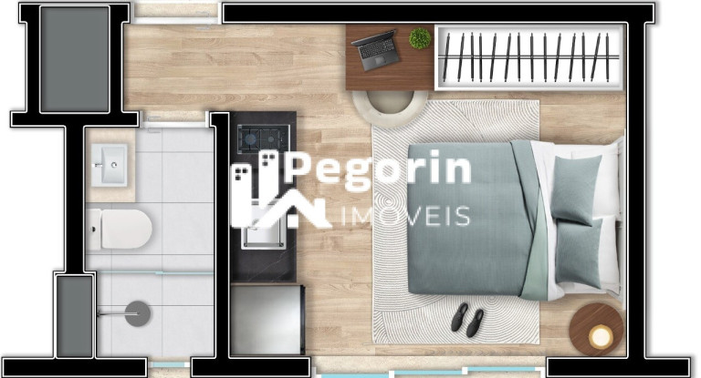Imagem Apartamento com 1 Quarto à Venda, 17 m² em Centro - Curitiba