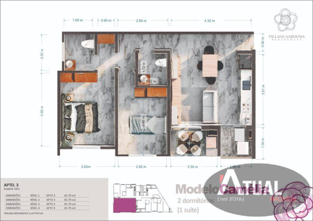 Imagem Apartamento com 2 Quartos à Venda, 65 m² em Nova Gardênia - Atibaia