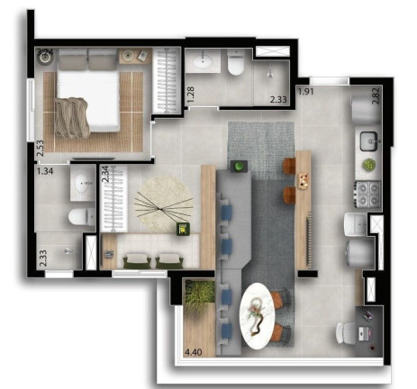 Imagem Apartamento com 2 Quartos à Venda, 44 m² em Centro - Osasco