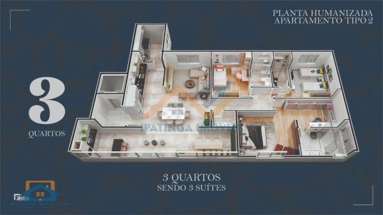 Imagem Apartamento com 3 Quartos à Venda, 160 m² em Cidade Nobre - Ipatinga Imagem Apartamento com 3 Quartos à Venda, 160 m² em Cidade Nobre - Ipatinga