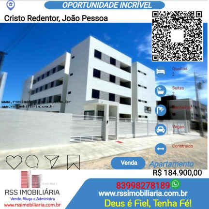 Apartamento com 2 Quartos à Venda, 54 m² em Cristo Redentor - João Pessoa