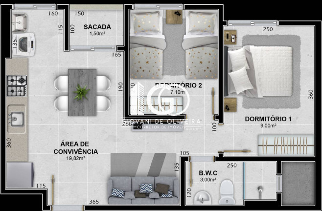Imagem Apartamento com 2 Quartos à Venda, 45 m² em Ceará - Criciúma Imagem Apartamento com 2 Quartos à Venda, 45 m² em Ceará - Criciúma