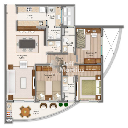 Imagem Apartamento com 3 Quartos à Venda, 106 m² em Estreito - Florianópolis Imagem Apartamento com 3 Quartos à Venda, 106 m² em Estreito - Florianópolis