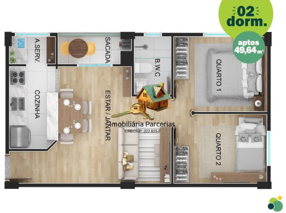 Imagem Apartamento com 2 Quartos à Venda, 49 m² em Aldeia Do Sol (polvilho) - Cajamar Imagem Apartamento com 2 Quartos à Venda, 49 m² em Aldeia Do Sol (polvilho) - Cajamar