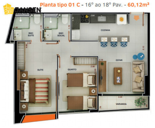 Imagem Apartamento com 2 Quartos à Venda, 61 m² em Tambaú - João Pessoa