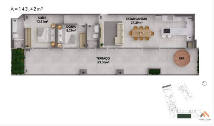 Apartamento com 2 Quartos à Venda, 143 m²