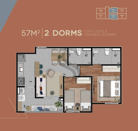 Imagem Apartamento com 2 Quartos à Venda,  em Parque Campolim - Sorocaba