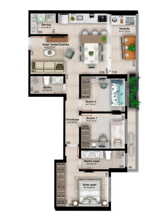 Imagem Apartamento com 3 Quartos à Venda, 91 m² em Orla 14 - Palmas Imagem Apartamento com 3 Quartos à Venda, 91 m² em Orla 14 - Palmas