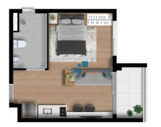 Imagem Studio com 1 Quarto à Venda, 31 m² em Moema - São Paulo Imagem Studio com 1 Quarto à Venda, 31 m² em Moema - São Paulo