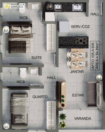 Imagem Apartamento com 2 Quartos à Venda, 54 m² em Bessa - João Pessoa