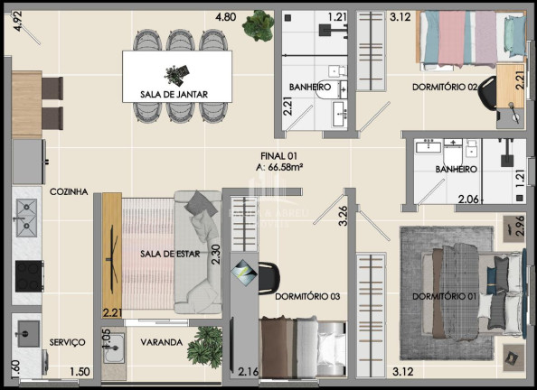 Imagem Apartamento com 3 Quartos à Venda, 66 m² em Vila Guarani - Mauá Imagem Apartamento com 3 Quartos à Venda, 66 m² em Vila Guarani - Mauá