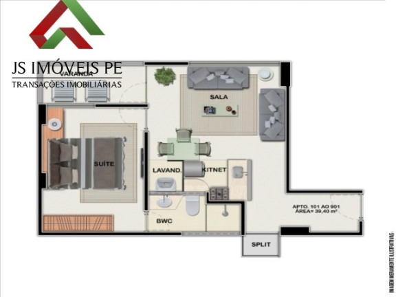 Imagem Imóvel com 1 Quarto à Venda, 39 m² em Madalena - Recife