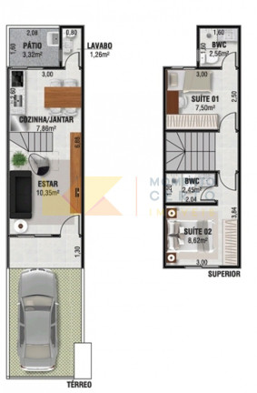 Imagem Sobrado com 2 Quartos à Venda, 66 m² em Escola Agrícola - Blumenau