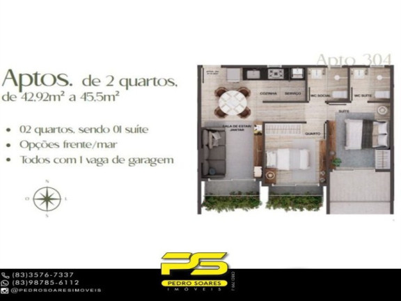 Imagem Apartamento com 2 Quartos à Venda, 95 m² em Cabo Branco - João Pessoa Imagem Apartamento com 2 Quartos à Venda, 95 m² em Cabo Branco - João Pessoa