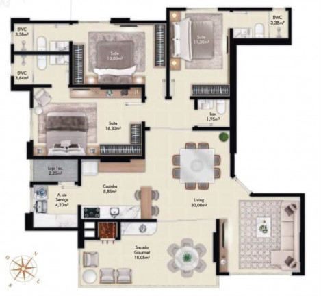 Imagem Imóvel com 3 Quartos à Venda, 135 m² em Meia Praia - Itapema