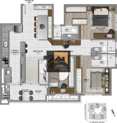 Imagem Apartamento com 3 Quartos à Venda, em Estreito - Florianópolis Imagem Apartamento com 3 Quartos à Venda, em Estreito - Florianópolis
