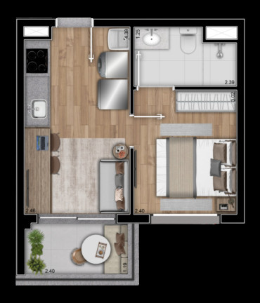 Imagem Imóvel com 2 Quartos à Venda, 40 m² em Brooklin Paulista - São Paulo Imagem Imóvel com 2 Quartos à Venda, 40 m² em Brooklin Paulista - São Paulo