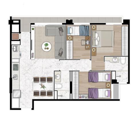 Imagem Apartamento com 3 Quartos à Venda, 102 m² em Cristo Rei - Curitiba