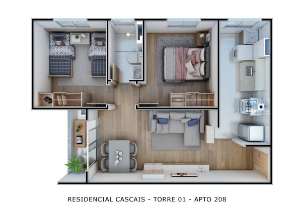 Imagem Apartamento com 2 Quartos à Venda, 47 m² em Braúnas - Belo Horizonte