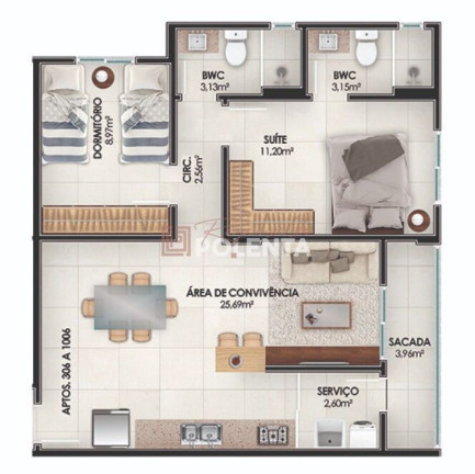 Imagem Apartamento com 2 Quartos à Venda, 69 m² em Centro - Içara