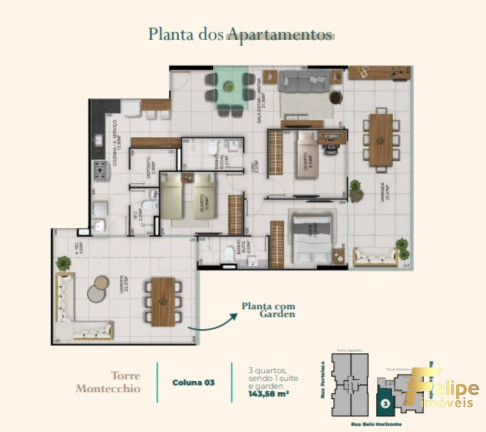 Imagem Imóvel com 3 Quartos à Venda, 125 m² em Itapuã - Vila Velha