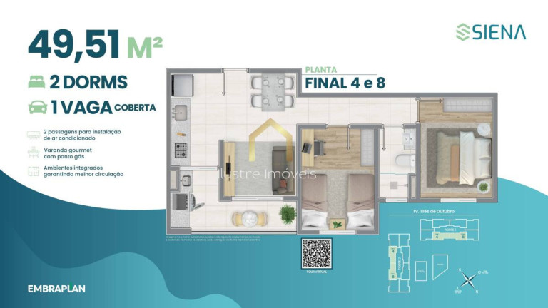 Imagem Apartamento com 2 Quartos à Venda, 49 m² em São Pedro - Osasco