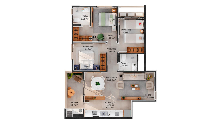 Imagem Apartamento com 2 Quartos à Venda, 73 m² em Barreiros - São José
