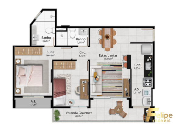 Imagem Imóvel com 2 Quartos à Venda, 65 m² em Jardim Camburi - Vitória Imagem Imóvel com 2 Quartos à Venda, 65 m² em Jardim Camburi - Vitória