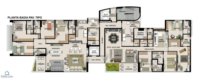 Apartamento com 4 Quartos à Venda,  em Pina - Recife
