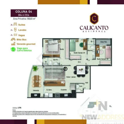 Imagem Apartamento com 3 Quartos à Venda, 91 m² em Campo Grande - Cariacica