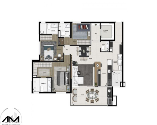 Imagem Apartamento com 2 Quartos à Venda, 117 m² em Jardim Europa - Dourados