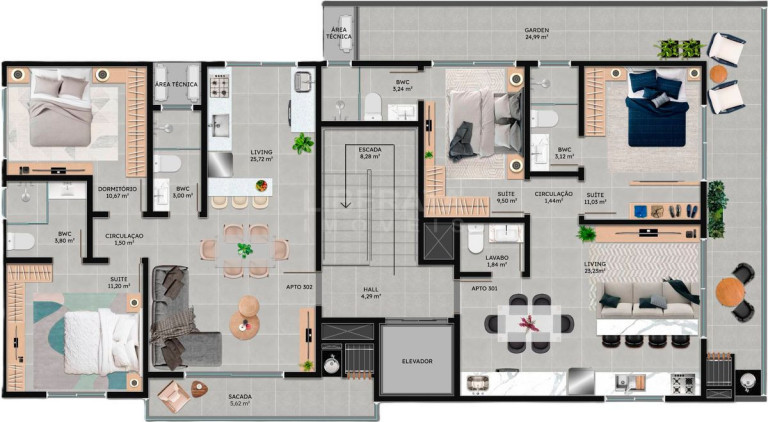 Imagem Apartamento com 2 Quartos à Venda, 76 m² em Meia Praia - Navegantes Imagem Apartamento com 2 Quartos à Venda, 76 m² em Meia Praia - Navegantes