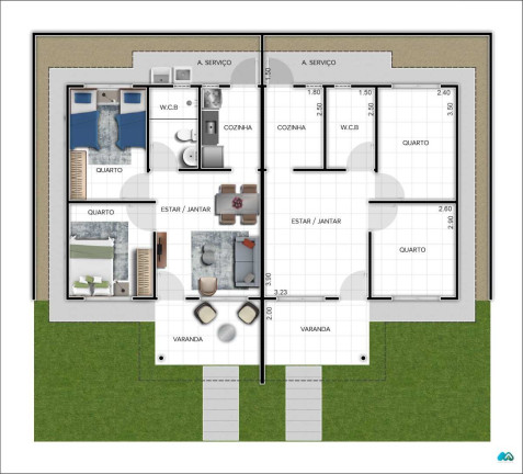 Imagem Casa de Condomínio com 2 Quartos à Venda, 53 m² Imagem Casa de Condomínio com 2 Quartos à Venda, 53 m²