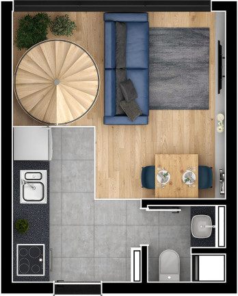 Imagem Flat com 1 Quarto à Venda, 38 m² em água Verde - Curitiba